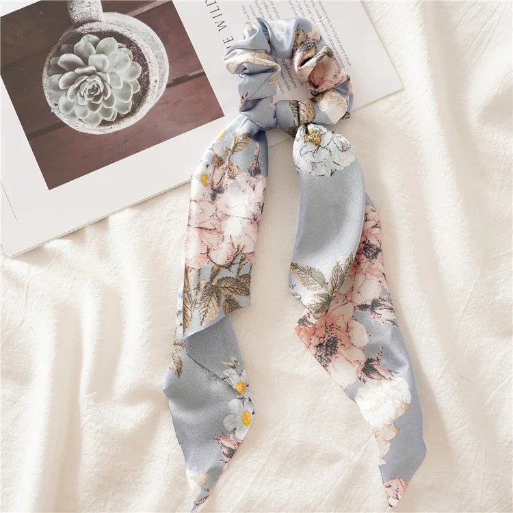 Fashion Bow Satin Long Ribbon Ponytail Scarf