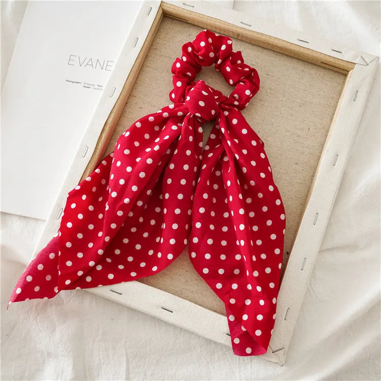 Fashion Bow Satin Long Ribbon Ponytail Scarf