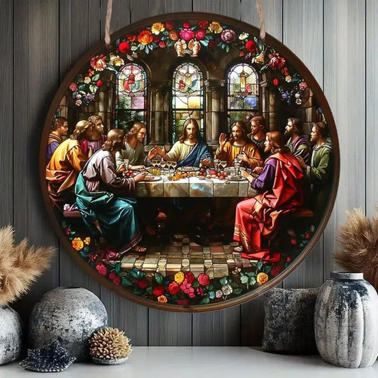 1pc Last Supper Wooden Hanging Ornament