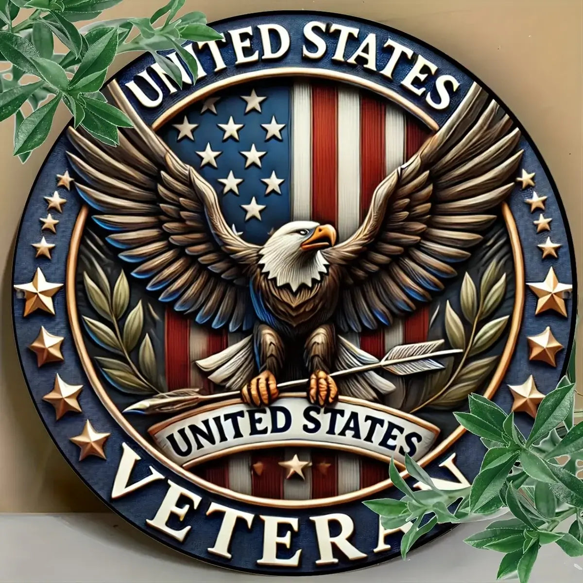 Vintage Aluminum Sign for American Veterans