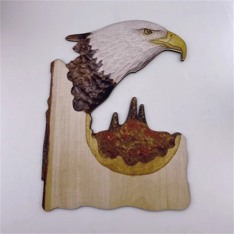 Flat Animal Handcraft Wall Hanging Sculpture Wooden