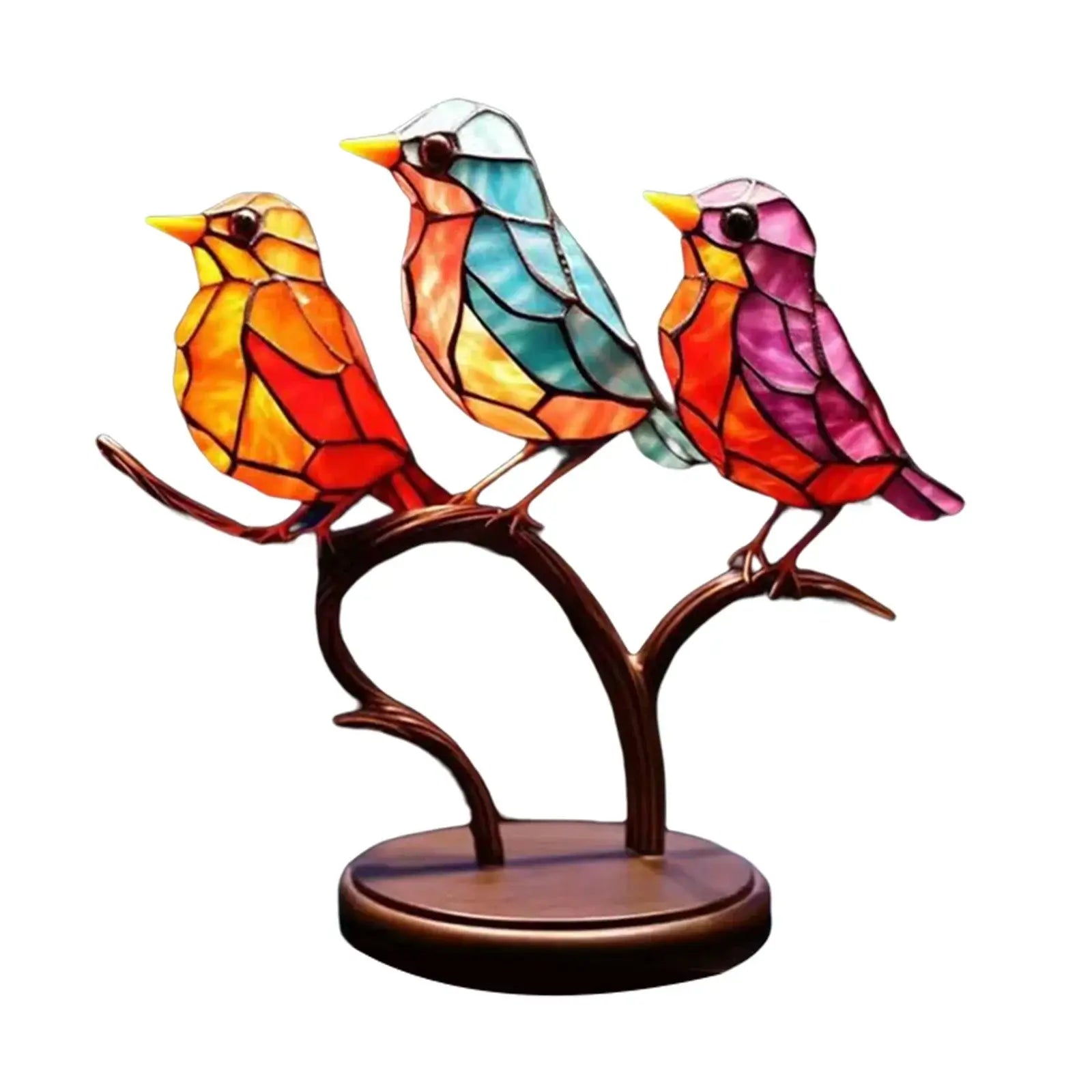 Acrylic Stained Birds Ornament