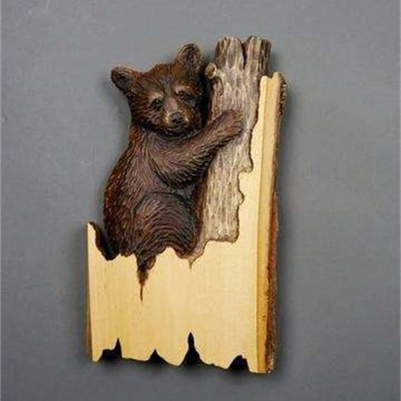 Flat Animal Handcraft Wall Hanging Sculpture Wooden