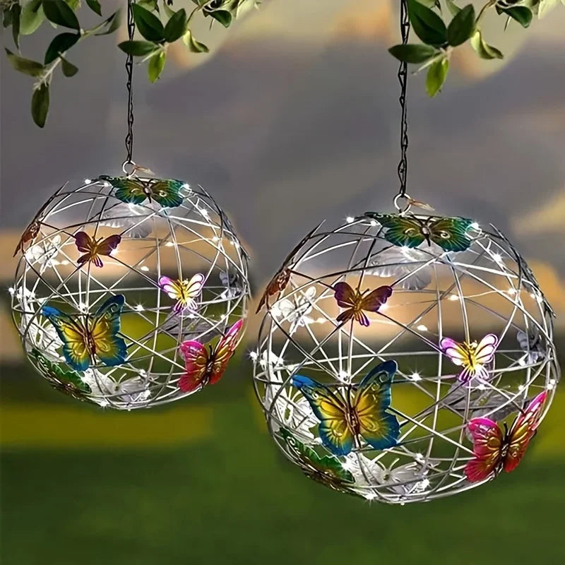 Outdoor Solar Ball Light with Butterfly