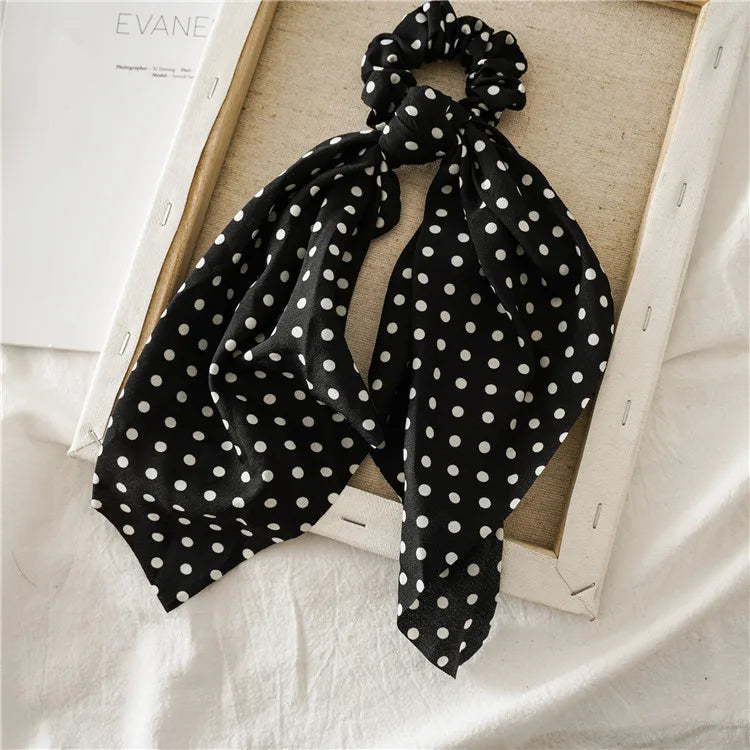 Fashion Bow Satin Long Ribbon Ponytail Scarf