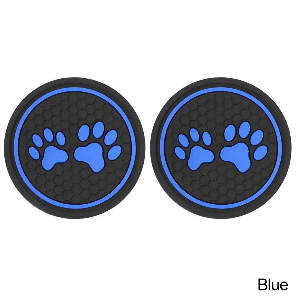 2PCS Car Coasters Paw Insert Pads