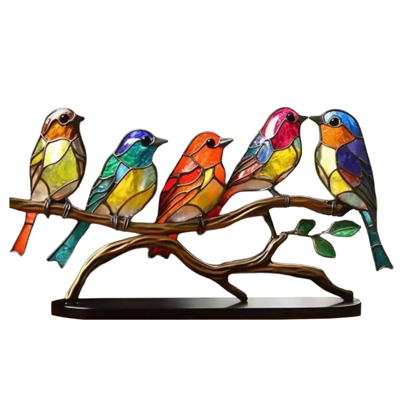 Acrylic Stained Birds Ornament