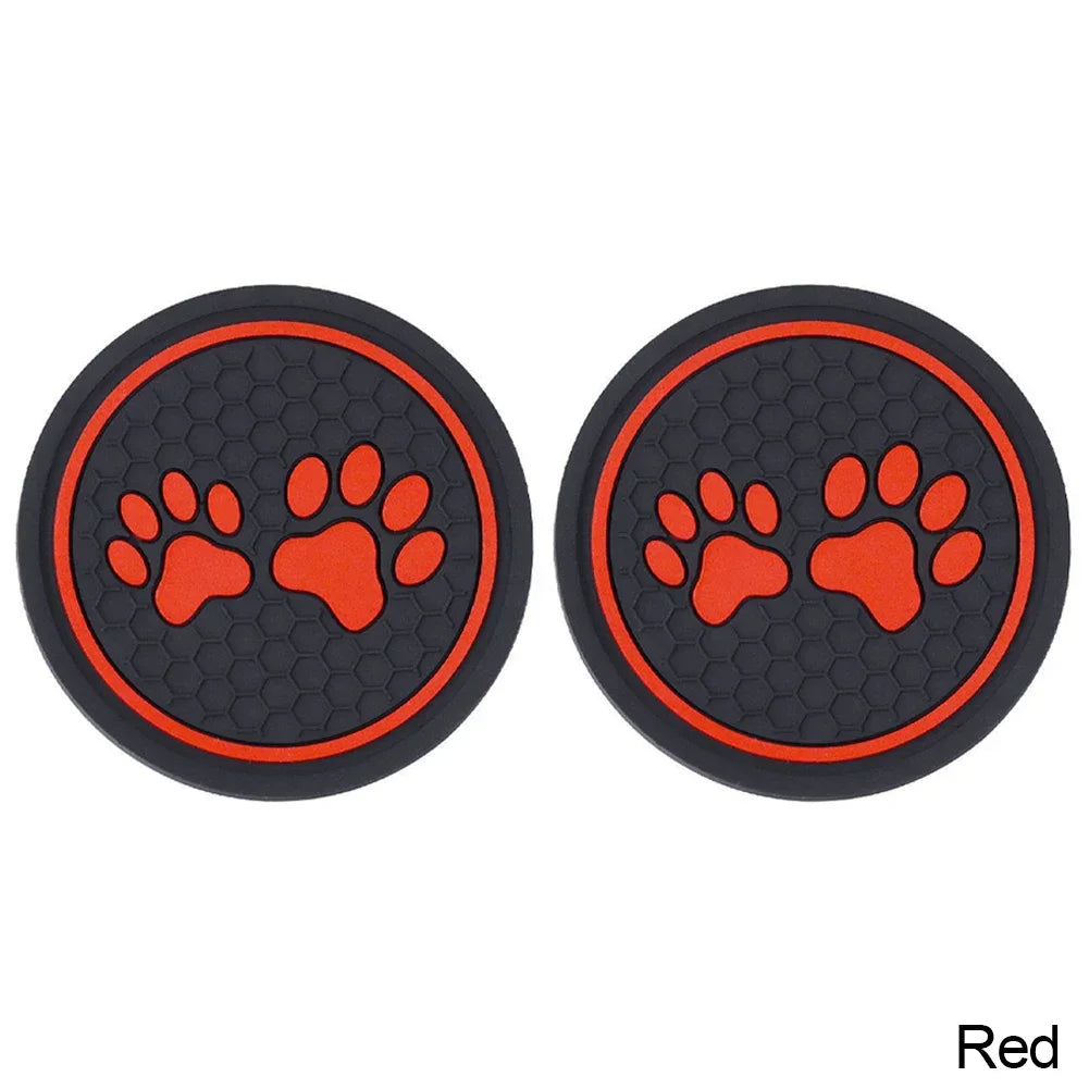 2PCS Car Coasters Paw Insert Pads