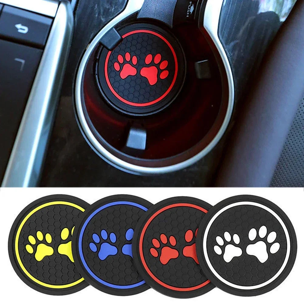 2PCS Car Coasters Paw Insert Pads