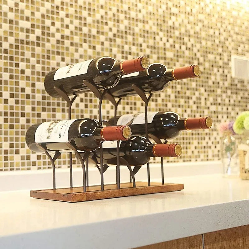 Tabletop Wooden Bottle Holder