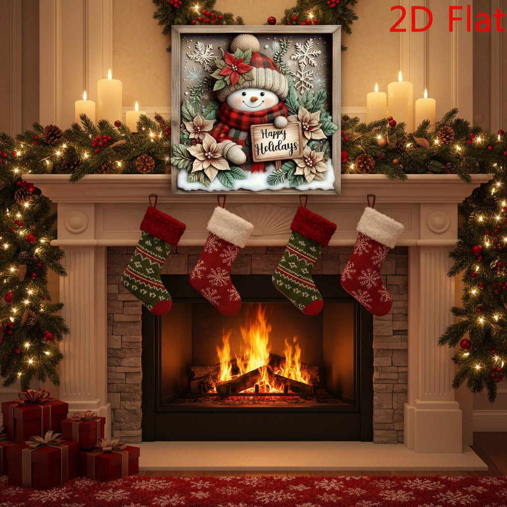 Christmas 2D Flat Print Charming Snowman
