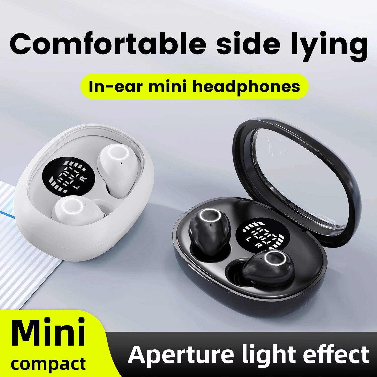 Invisible Sleep Wireless Bluetooth Earphone Headset with Mic