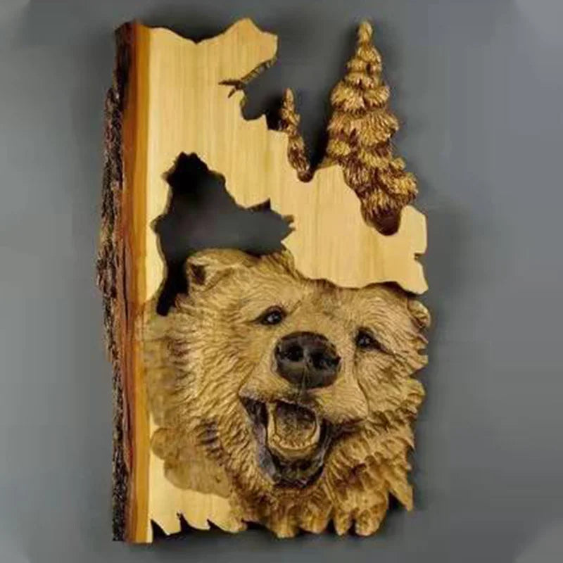 Animal Carving Handcraft Wall Hanging Sculpture