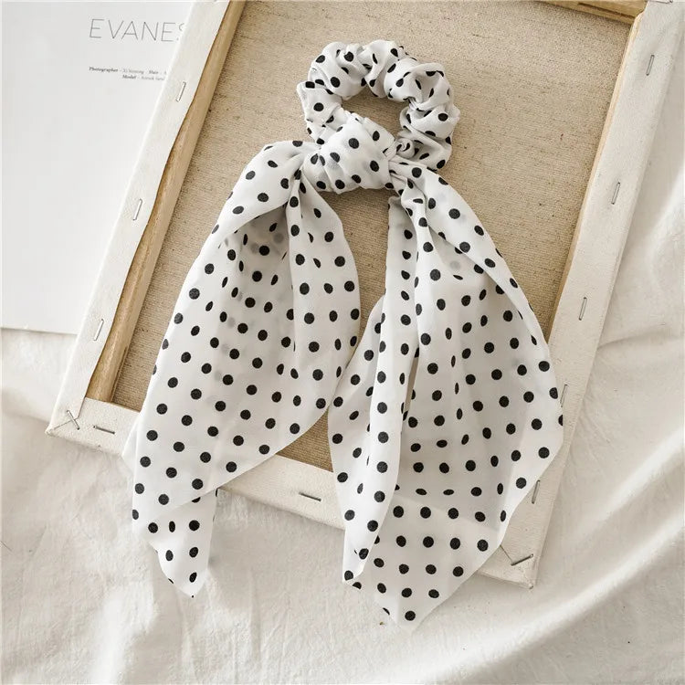 Fashion Bow Satin Long Ribbon Ponytail Scarf