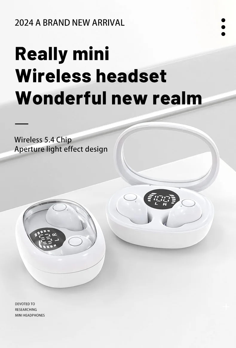 Invisible Sleep Wireless Bluetooth Earphone Headset with Mic