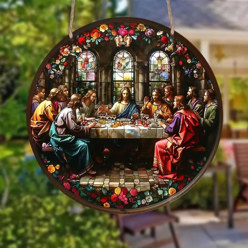 1pc Last Supper Wooden Hanging Ornament