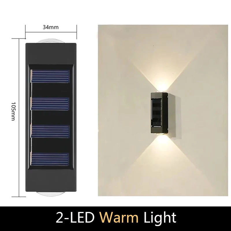 Solar LED Light, Outdoor Waterproof Wall Lamp, Dusk to Dawn Fence Lighting for Garden Courtyard Porch Walkway Camping Decor