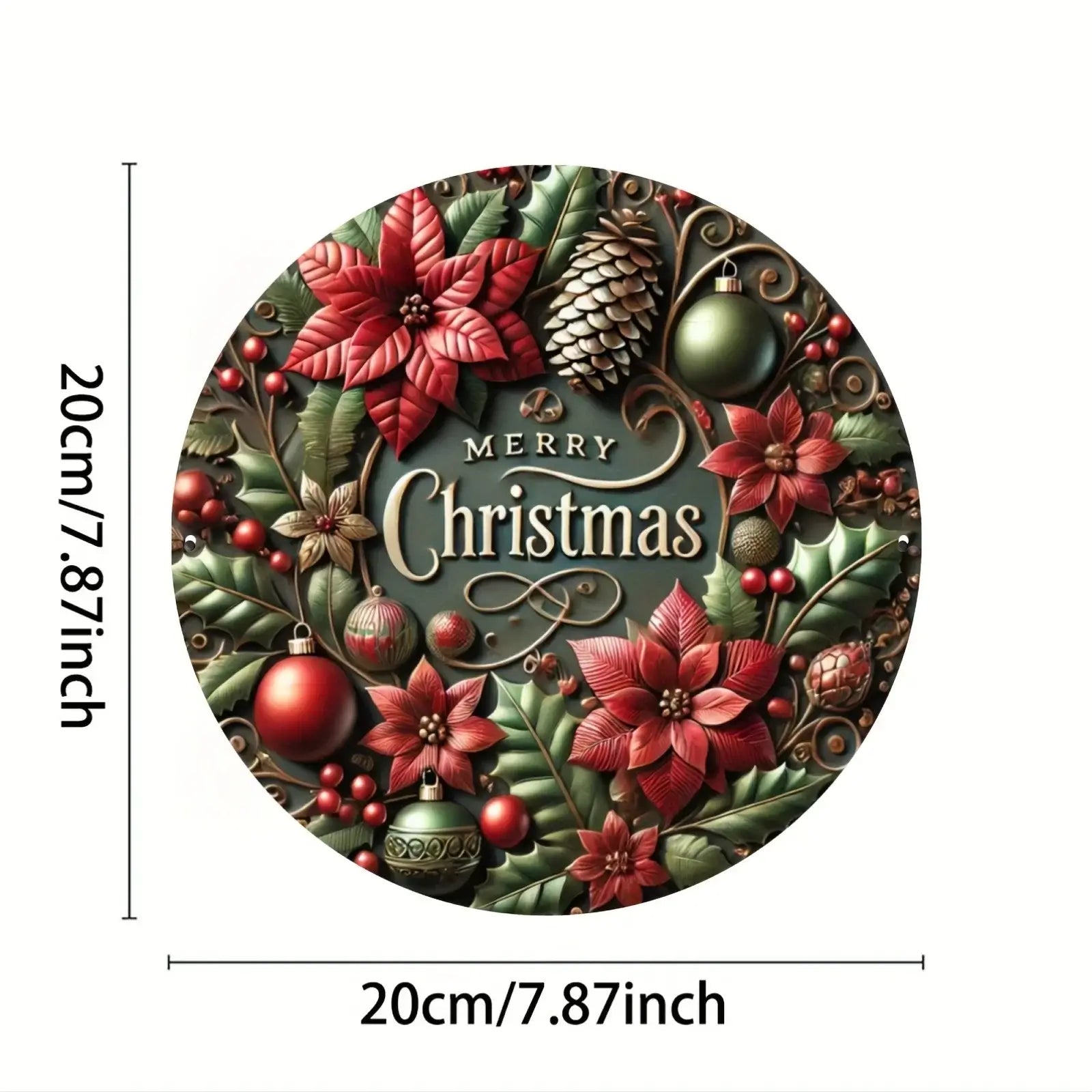 Rustic 3D Aluminum Merry Christmas Metal Sign
