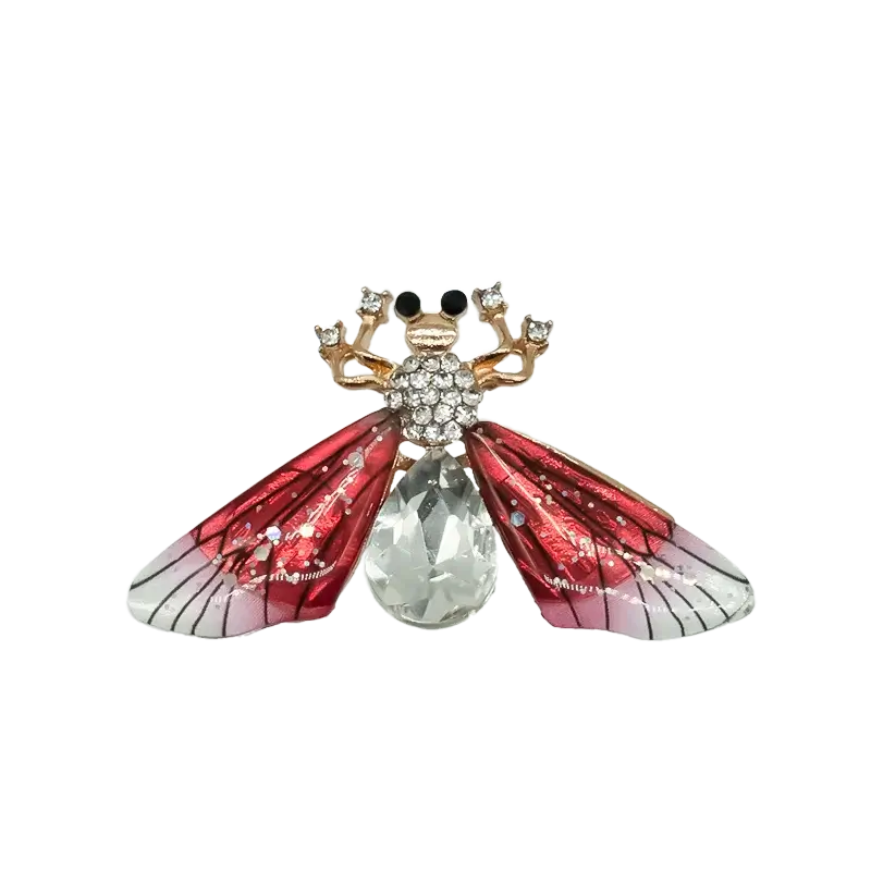 Red wing insect shoe charm with crystal body from Insect Shoe Charms - Personalized Bling for Shoes.