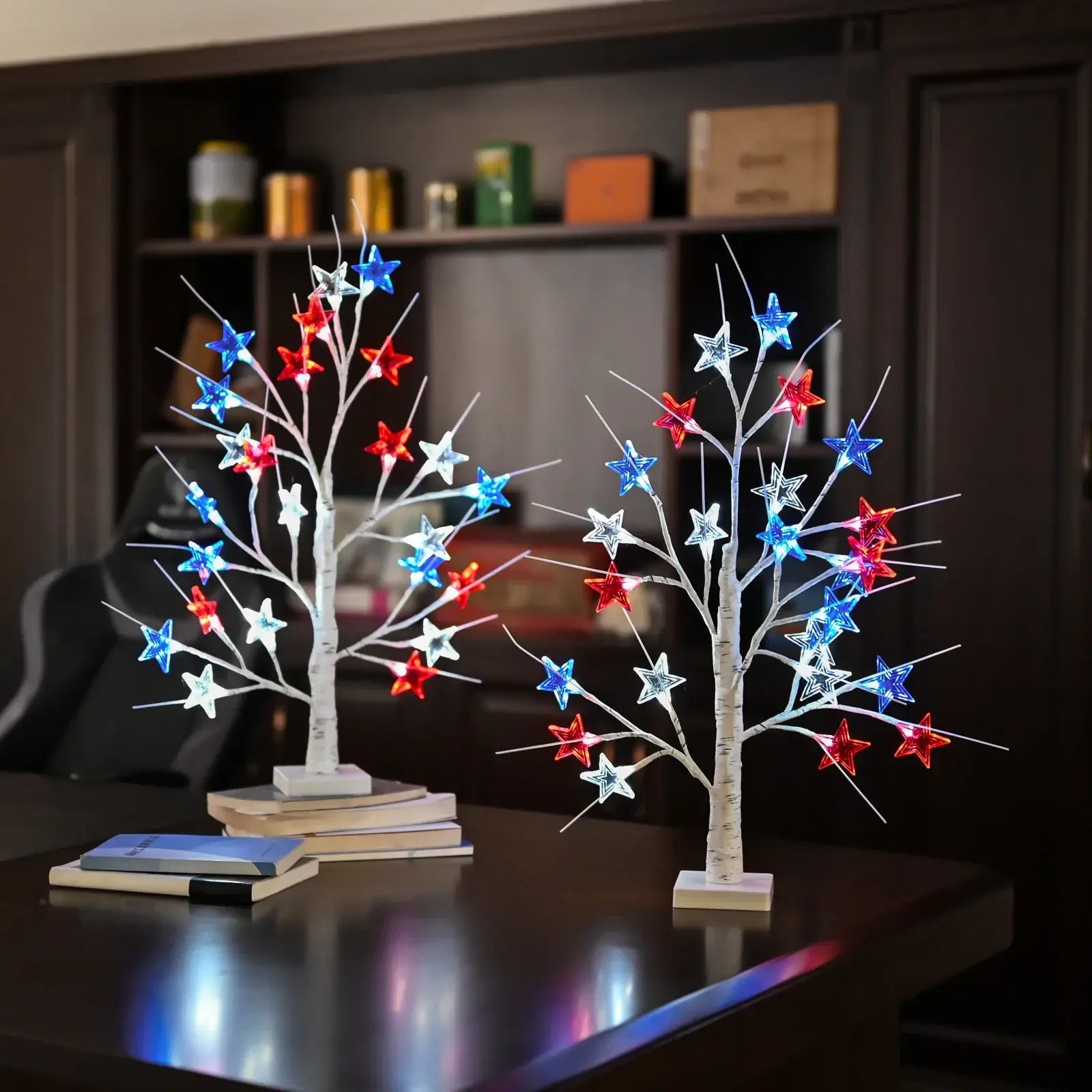 Red, White & Blue Star Tree Lights