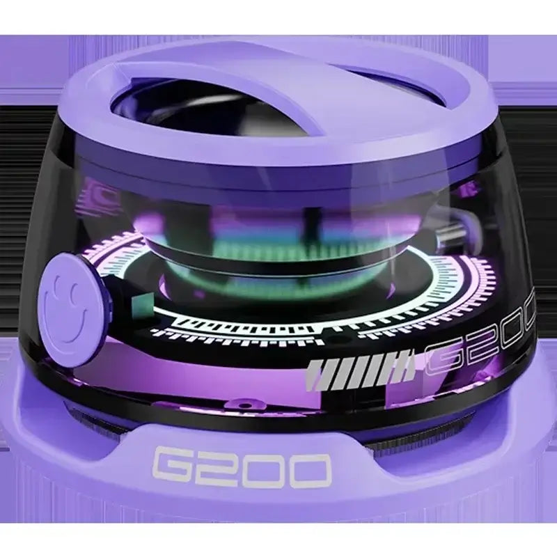 Purple G200 RGB portable Bluetooth speaker with magnetic base and vibrant lighting, perfect for stylish, portable audio experiences.