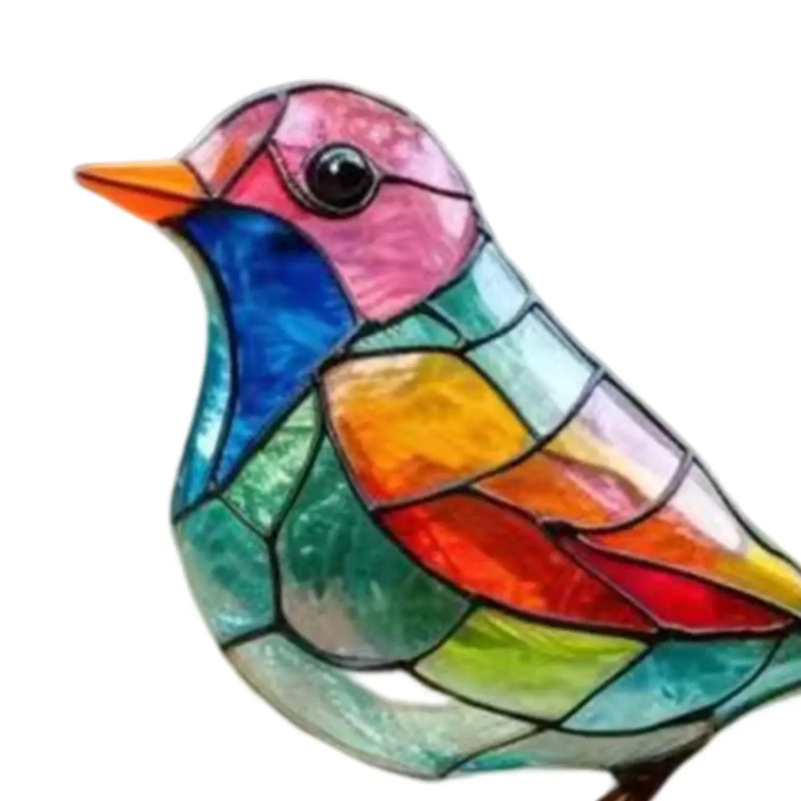 Acrylic Stained Birds Ornament