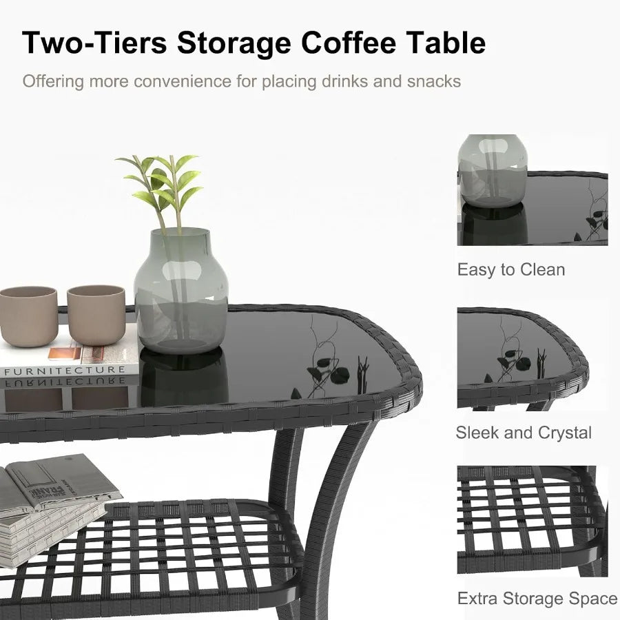 4 Pieces Outdoor Patio Furniture Set