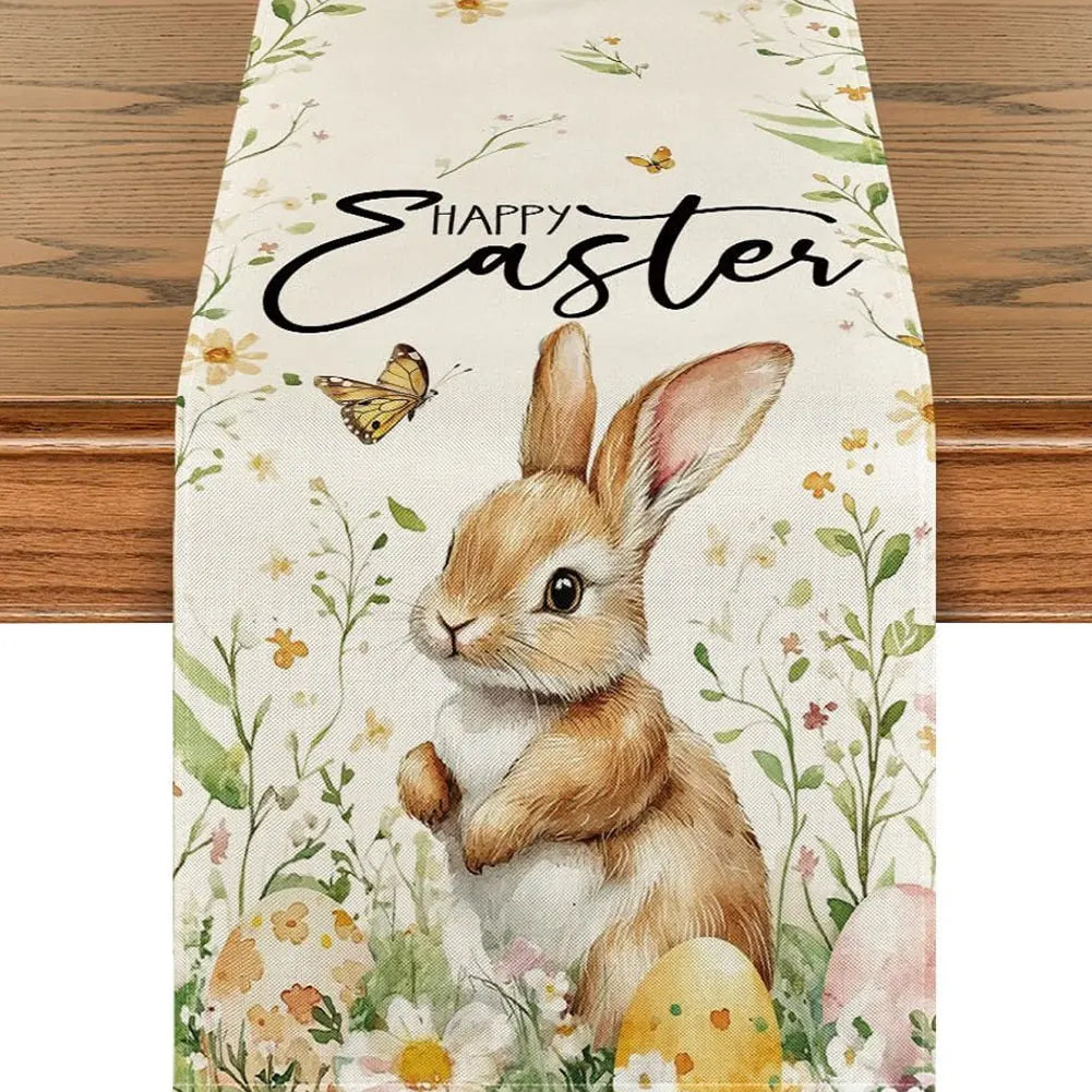 Easter Table Runner with Bunny & Eggs