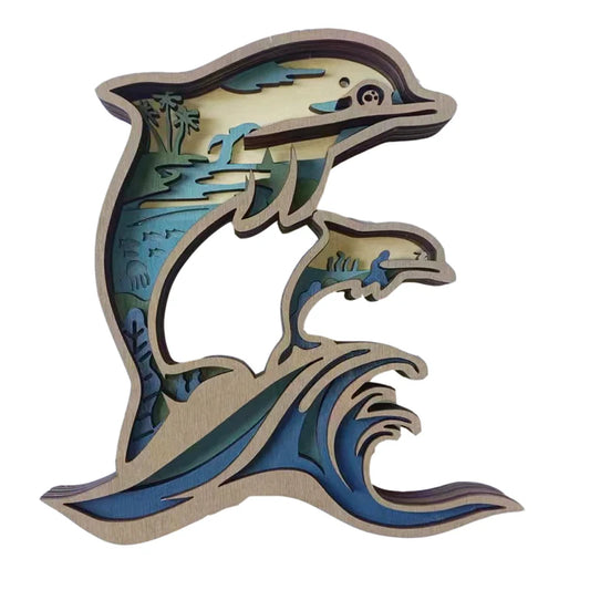 Dolphin wooden statue