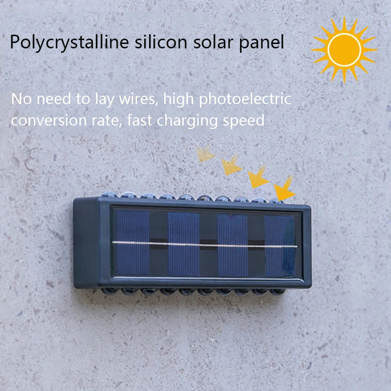 Solar LED Light, Outdoor Waterproof Wall Lamp, Dusk to Dawn Fence Lighting for Garden Courtyard Porch Walkway Camping Decor