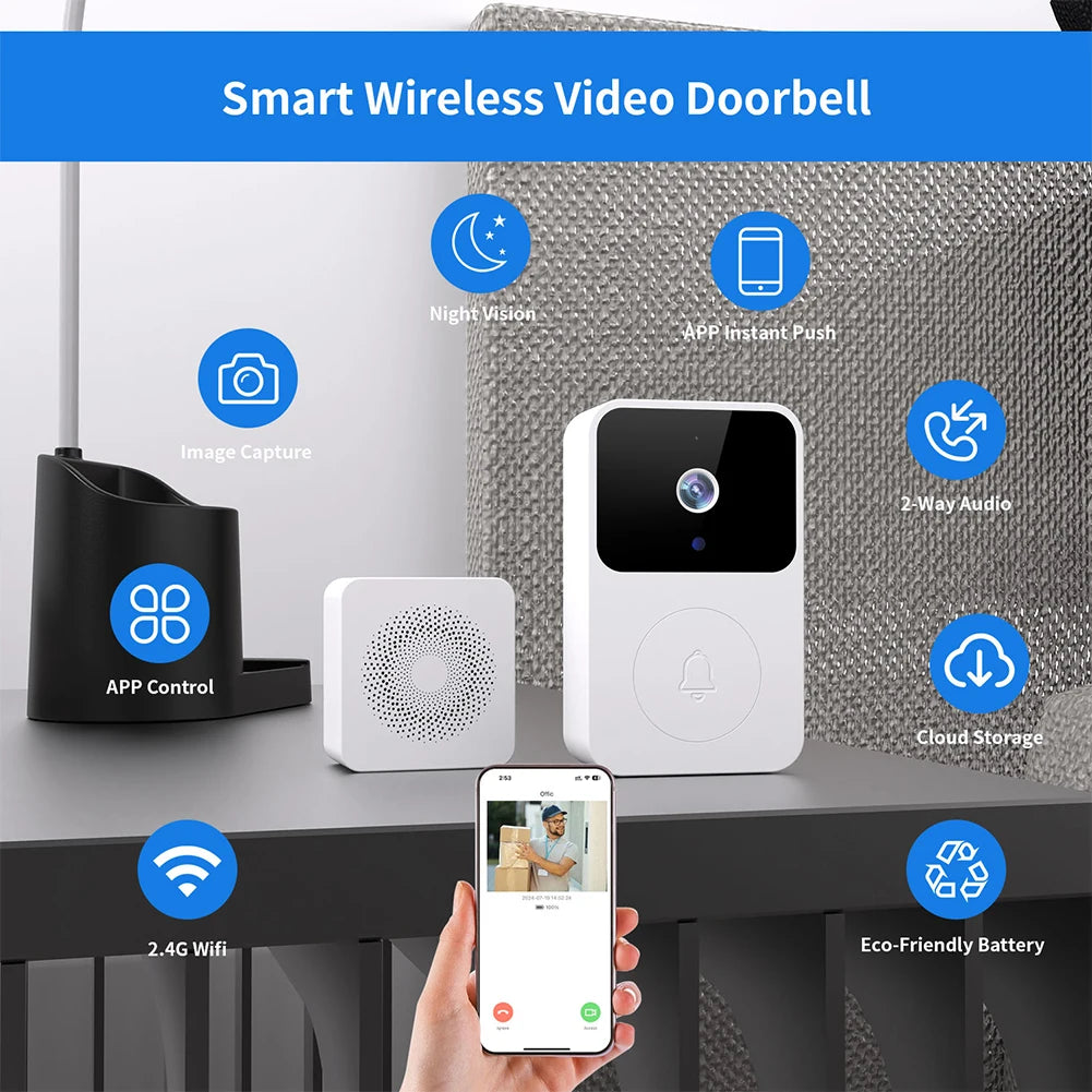 2.4GHz WiFi Wireless Video Doorbell IR Night Vision