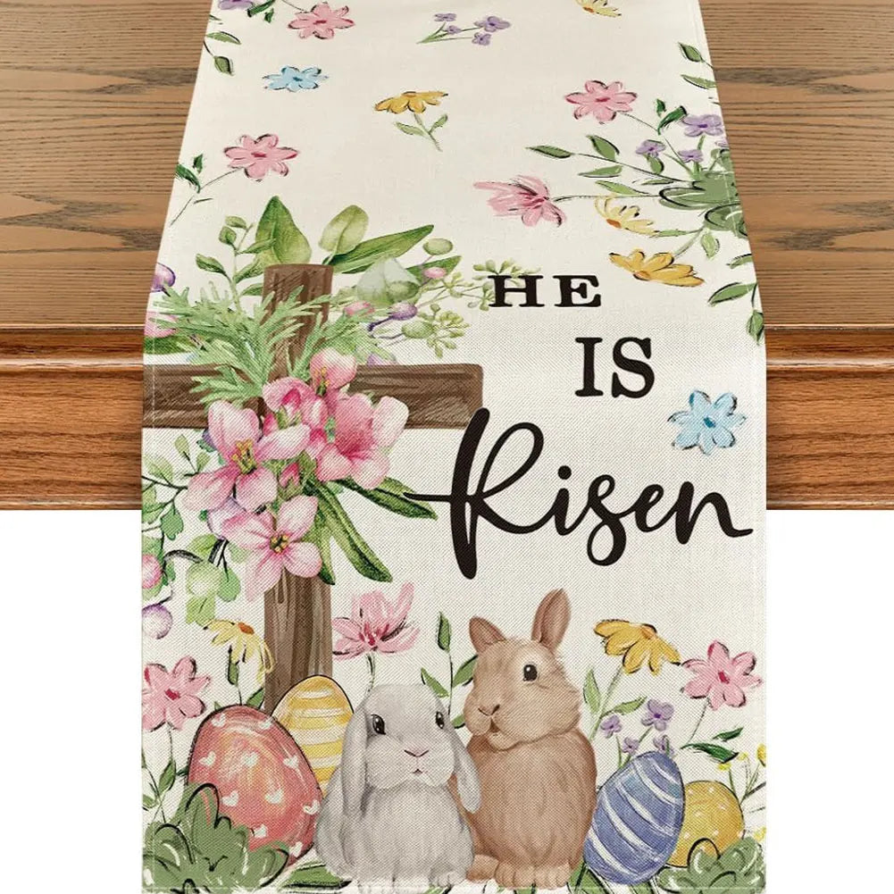 Easter Table Runner with Bunny & Eggs