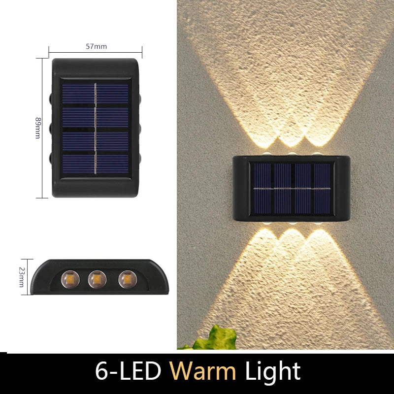 Solar LED Light, Outdoor Waterproof Wall Lamp, Dusk to Dawn Fence Lighting for Garden Courtyard Porch Walkway Camping Decor
