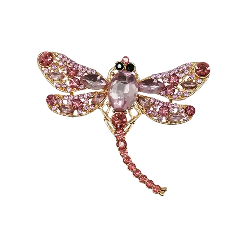 Pink rhinestone dragonfly shoe charm from Insect Shoe Charms - Personalized Bling for Shoes, adds sparkle to sandals.