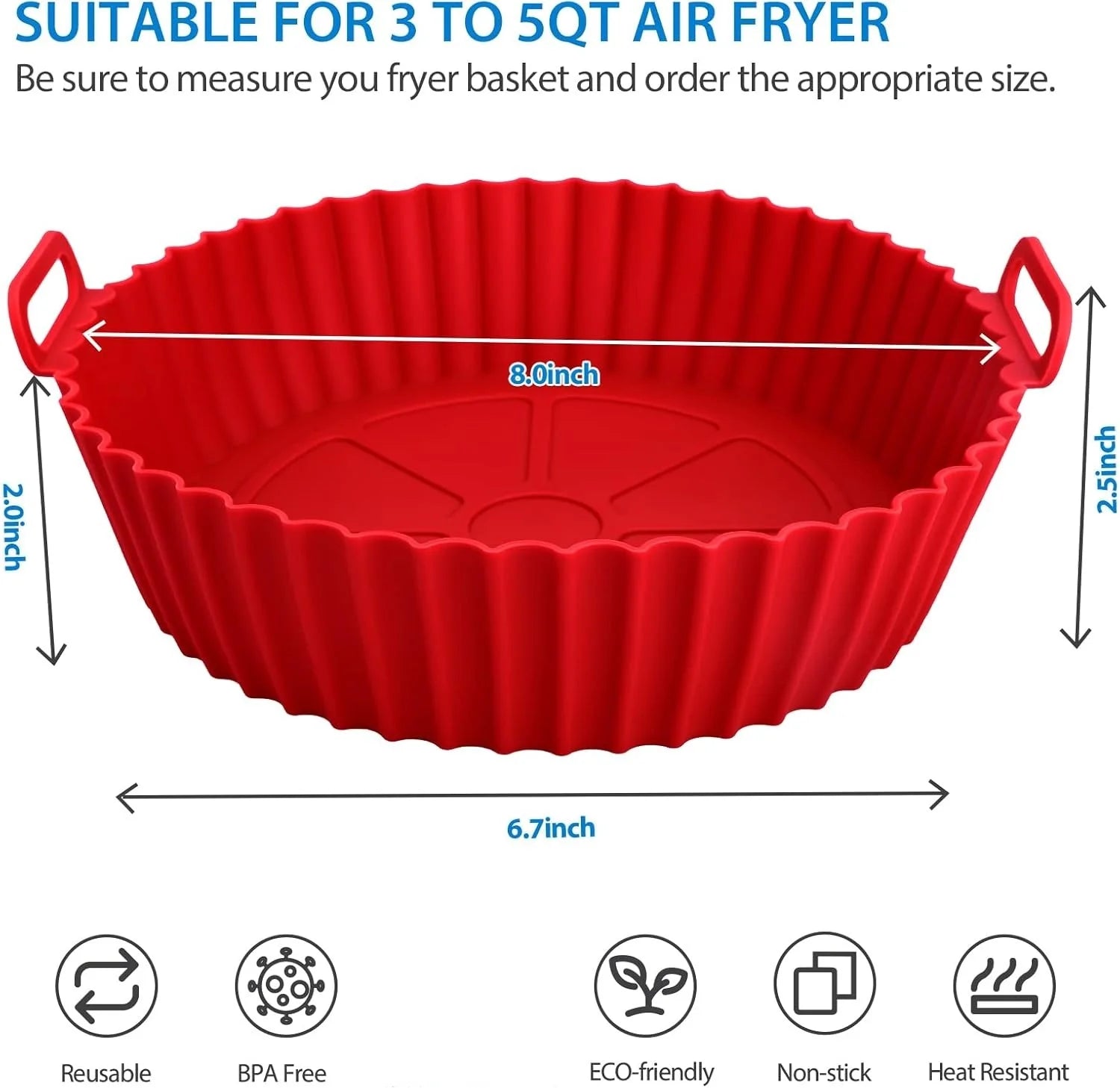 Airfryer Silicone Basket Reusable