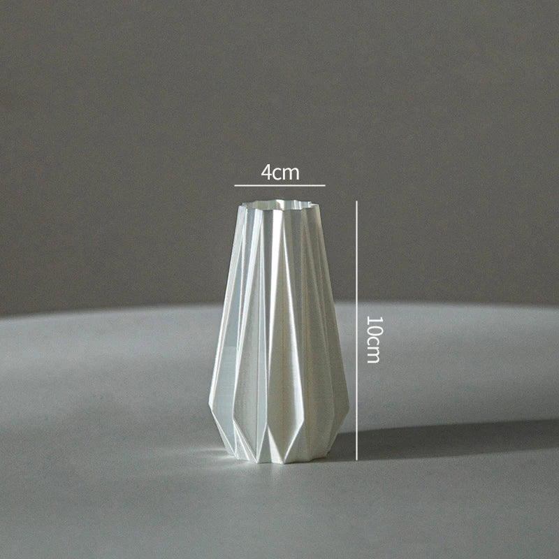 Modern Style Vase Room Decoration Plastic Flower Vase Wihte Black Flower Bottle Aesthetic Floral Arrangement Display Vase -