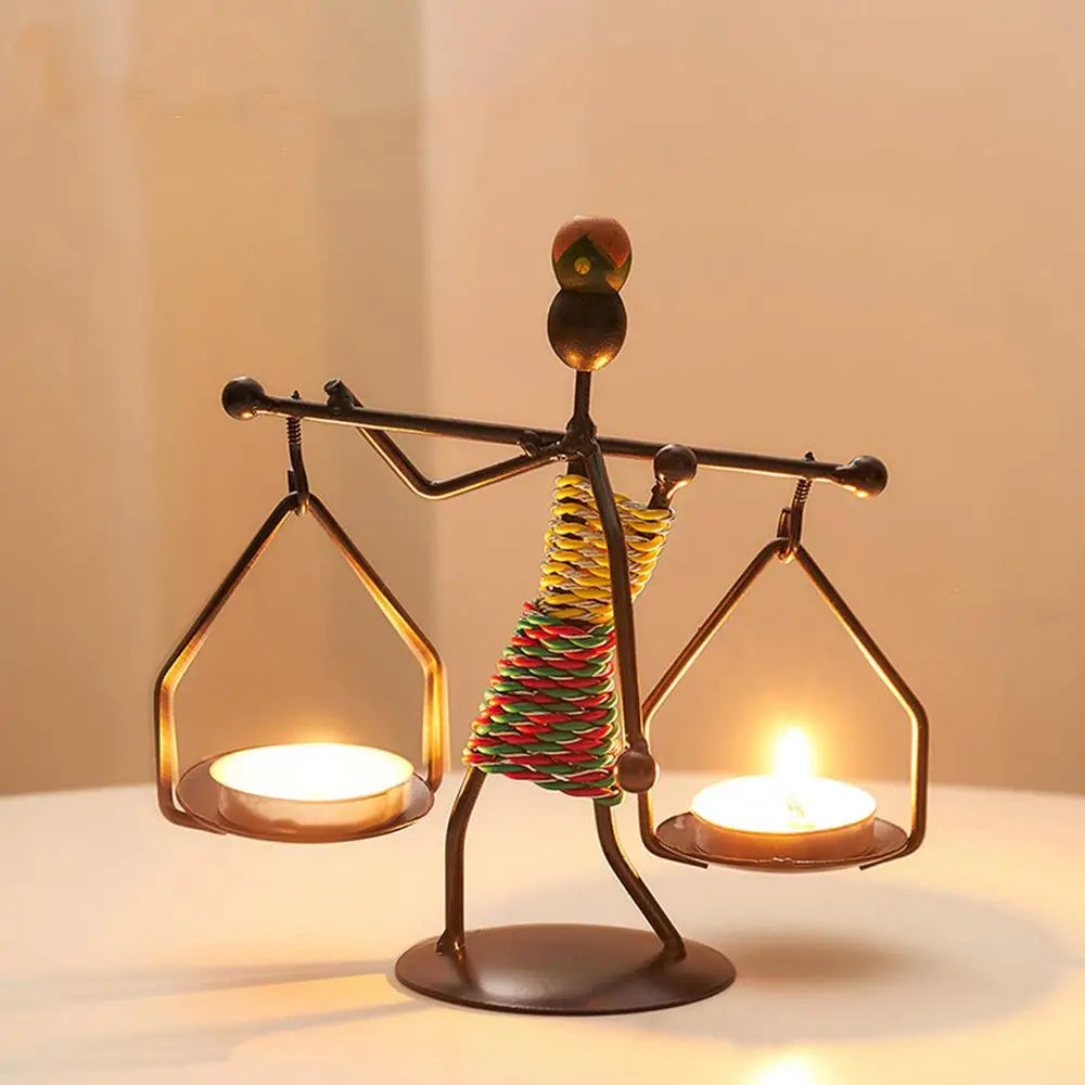 Creative African Iron Candle Holder