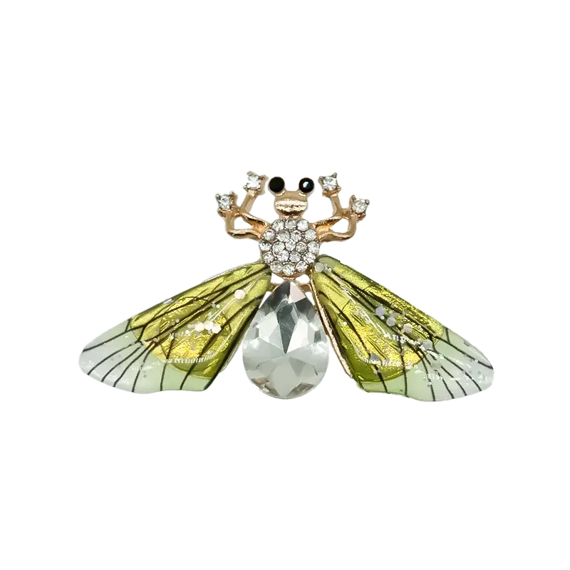 Green wing insect shoe charm with crystal body from Insect Shoe Charms - Personalized Bling for Shoes.