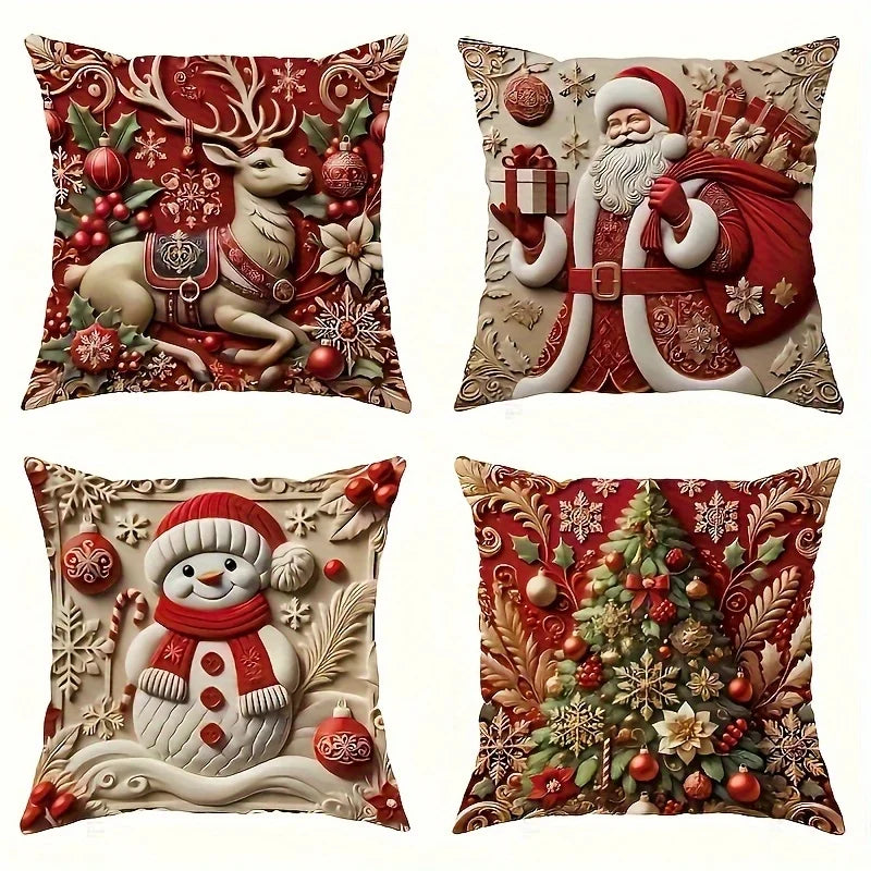 The 1-piece 2D Christmas pillow cover is a simple yet stylish way to add holiday spirit to your home. Featuring vibrant, festive designs such as snowflakes, Santa, or reindeer, this pillow cover instantly transforms any couch or chair into a cozy Christmas corner.