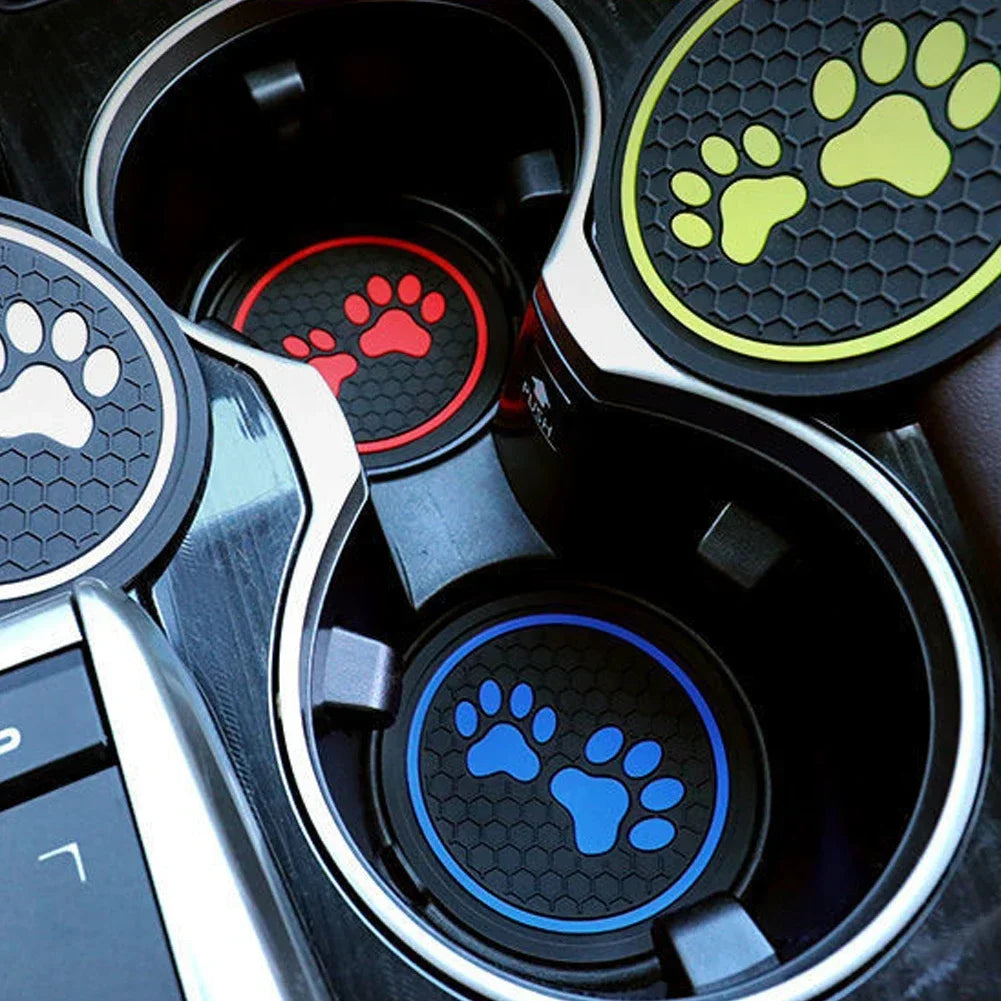 2PCS Car Coasters Paw Insert Pads