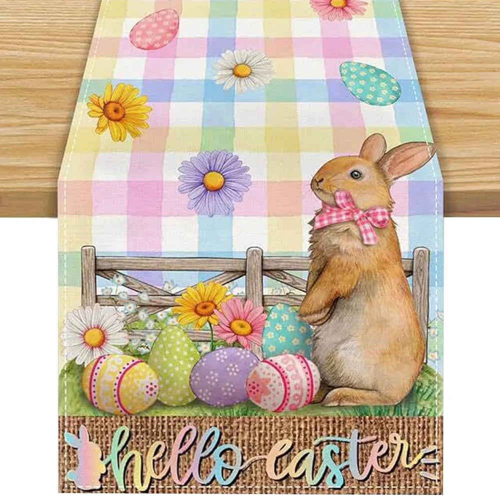 Easter Table Runner with Bunny & Eggs
