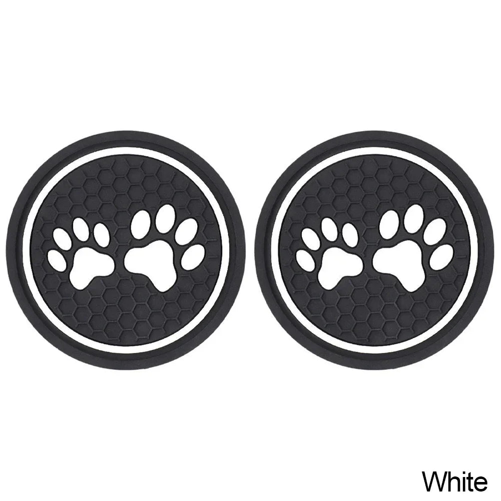 2PCS Car Coasters Paw Insert Pads