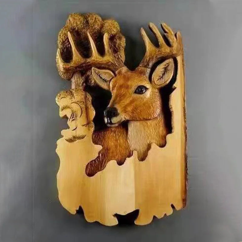 Animal Carving Handcraft Wall Hanging Sculpture