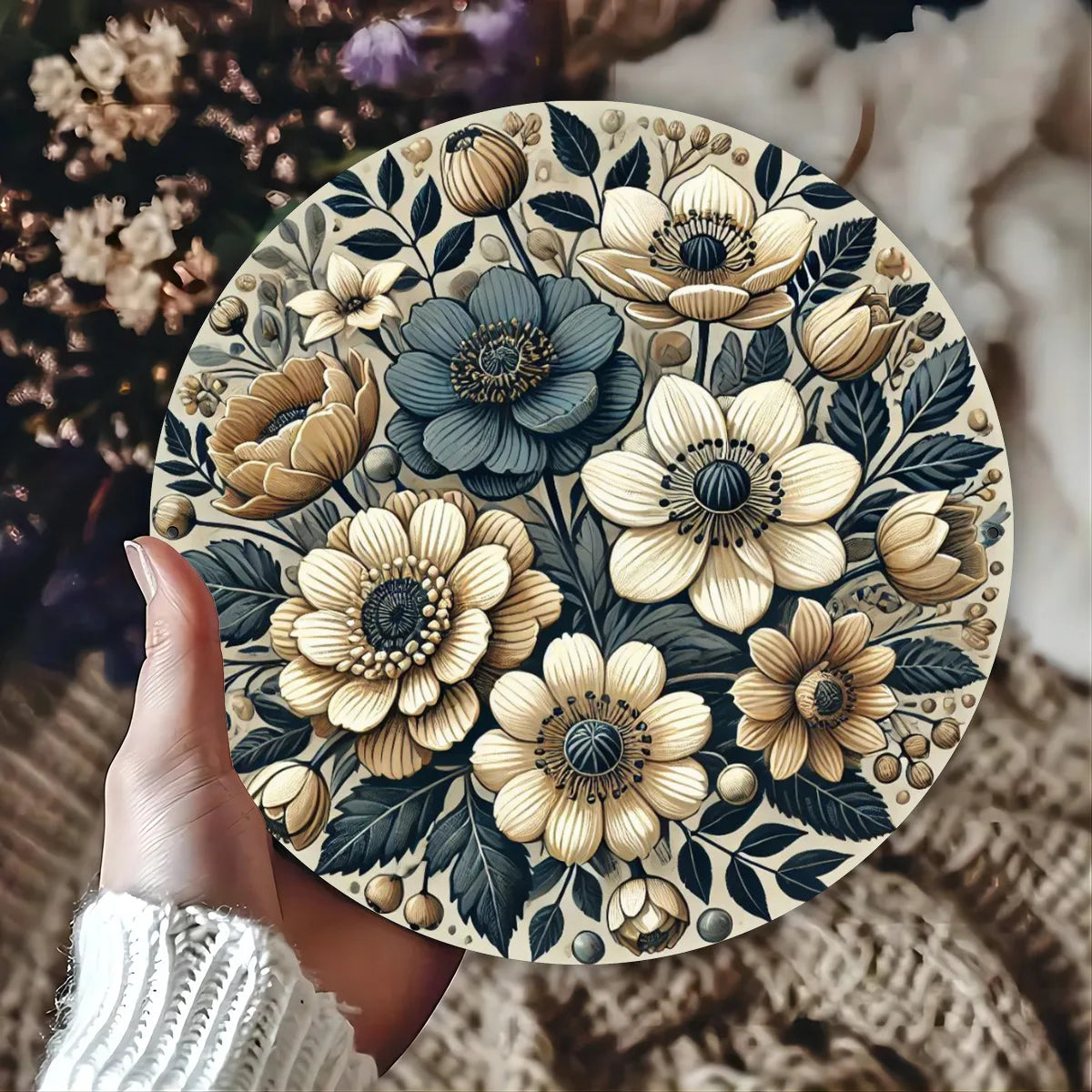 Modern Floral 7.8" Metal Wall Art - HD Print