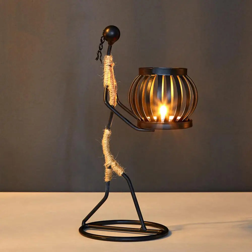 Creative African Iron Candle Holder