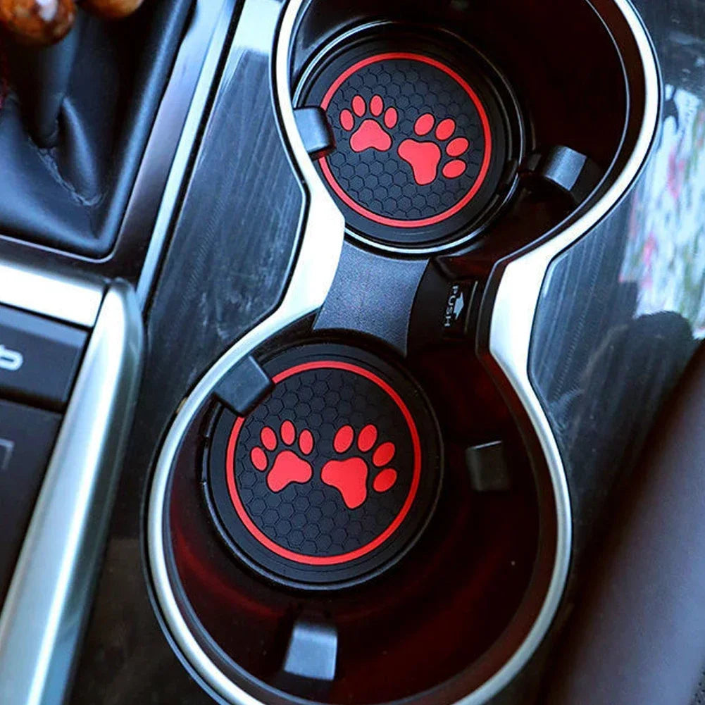 2PCS Car Coasters Paw Insert Pads