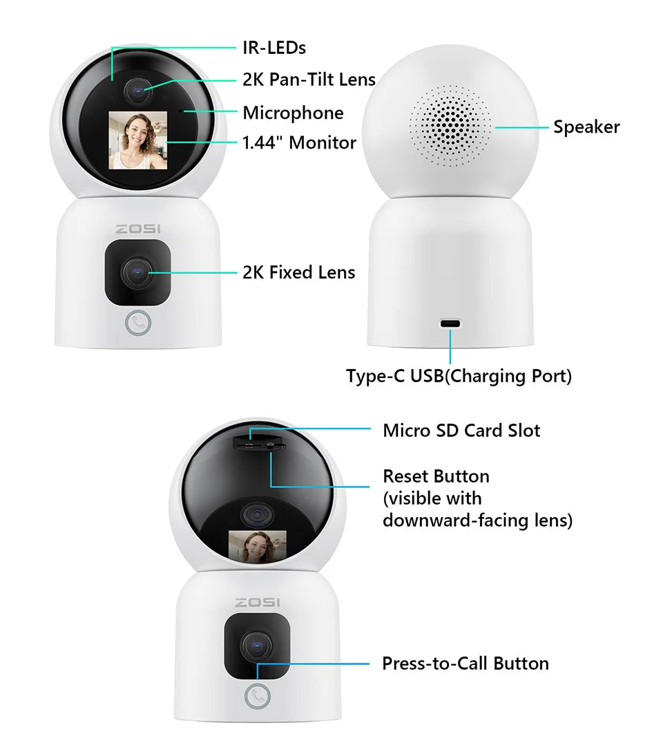 6MP 4MP Dual-Lens Indoor Security IP Camera