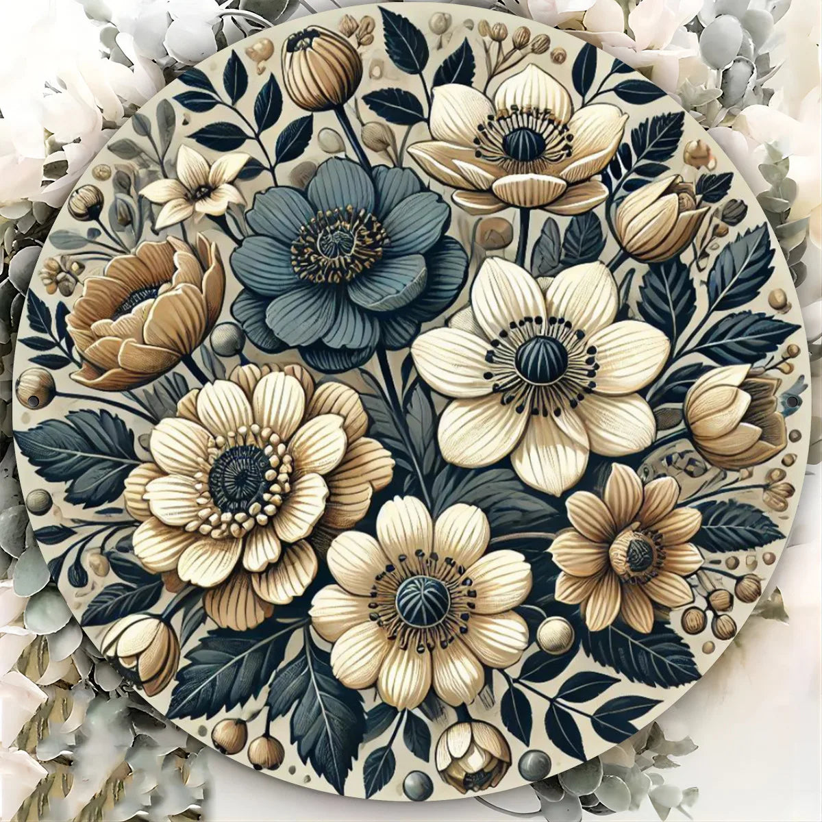 Modern Floral 7.8" Metal Wall Art - HD Print
