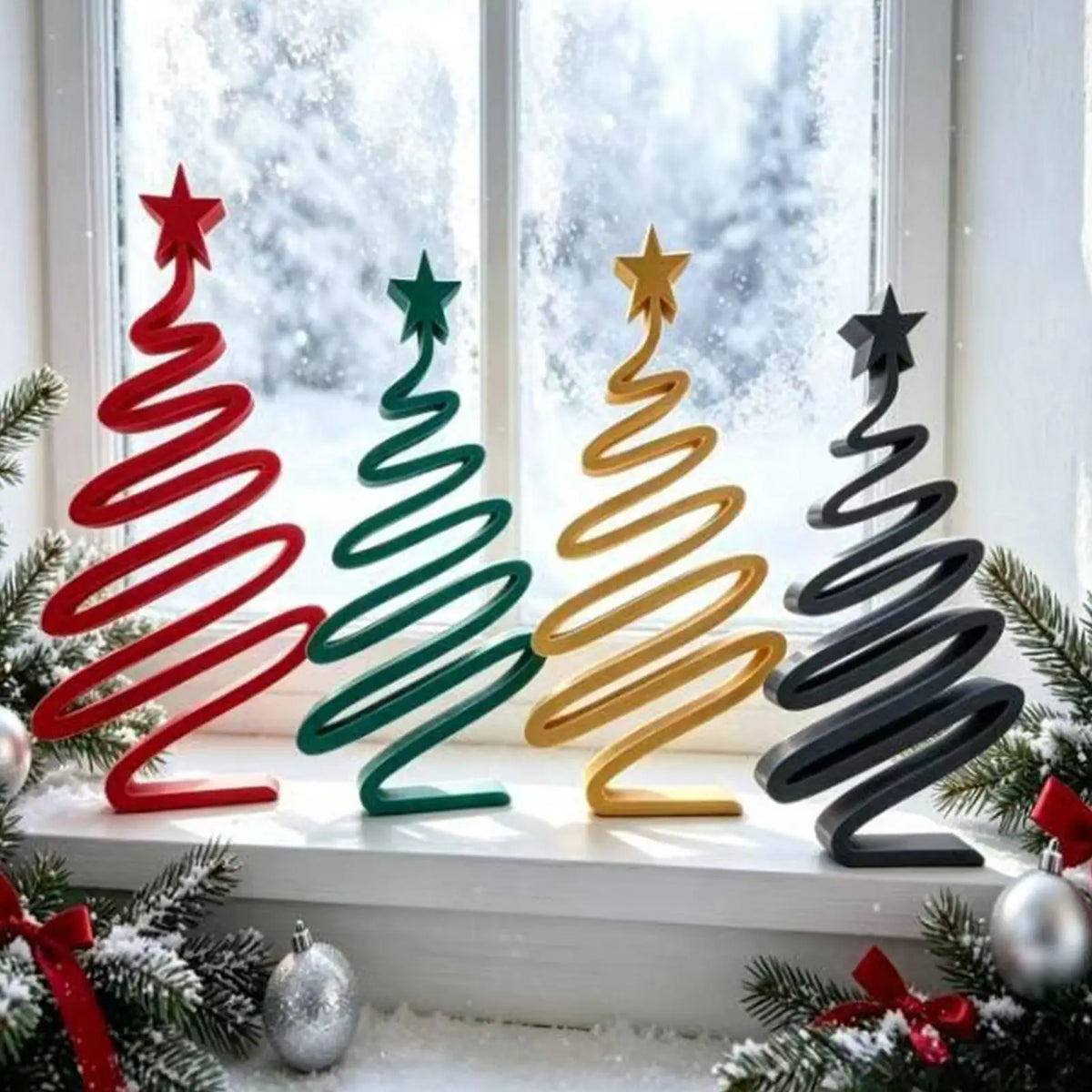 Mini Christmas Tree Outline Figurine, 10 cm