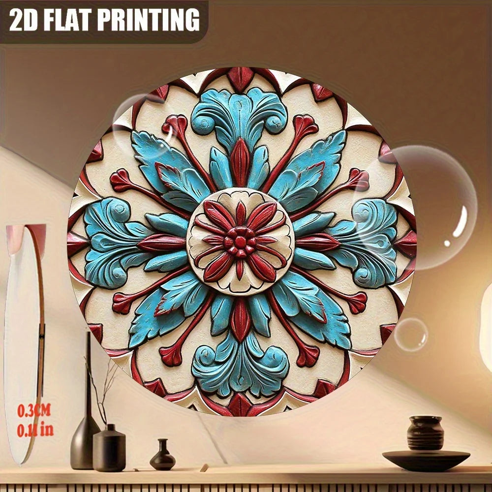 2D Flat, 1pc Round Wooden Decorative Wall Sign